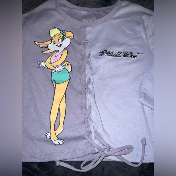 4/$10 Bundle Sale:  NWOT Looney Tunes Lola Bunny Graphic Long Sleeve Crop Top - Picture 2 of 5